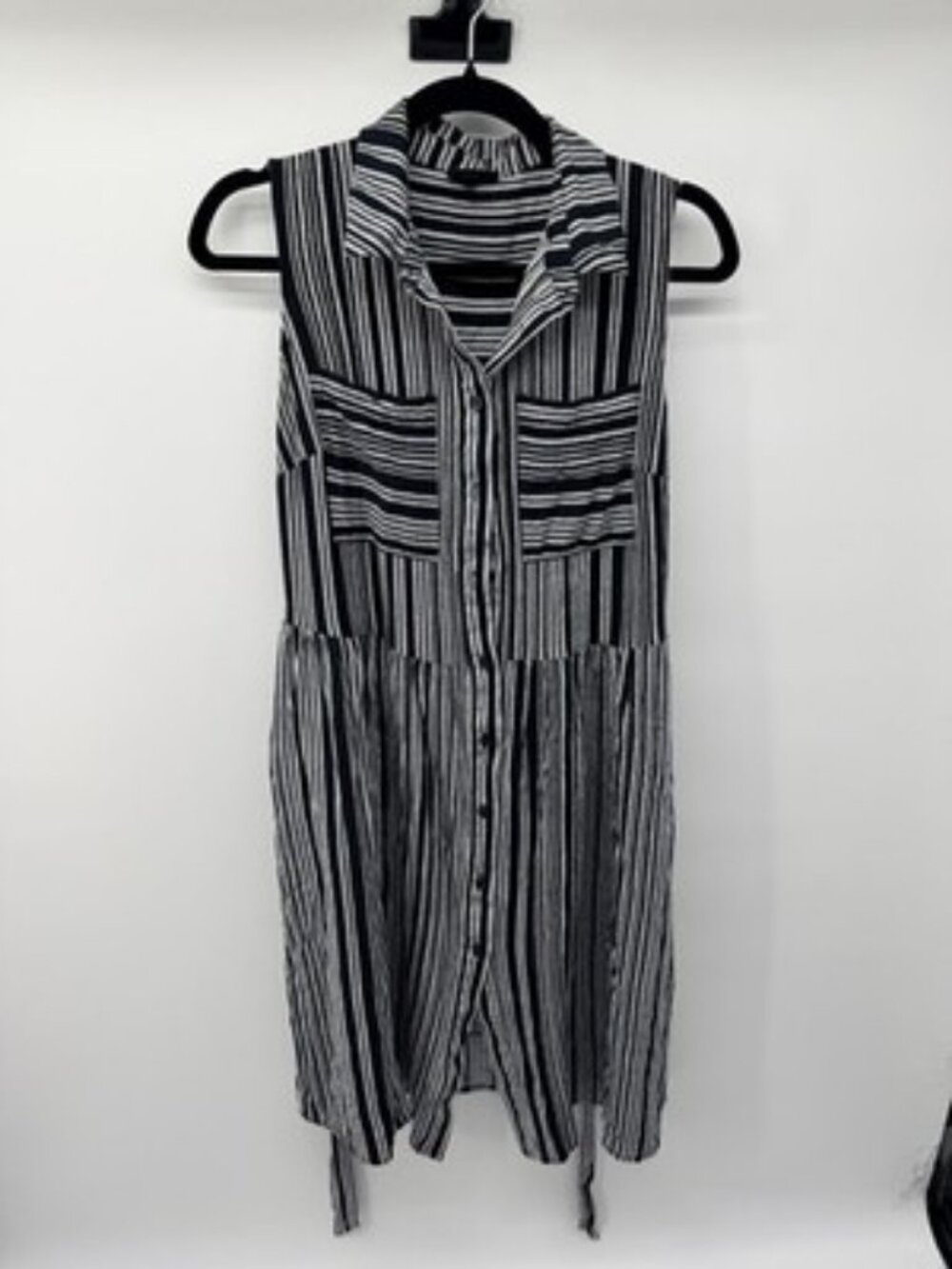 Who What Wear Black and White Striped Knit Top